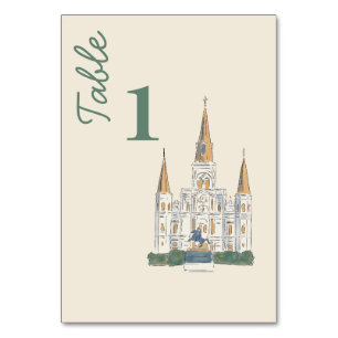 Tarjeta De Mesa Nueva Orleans Acuarela de doble cara