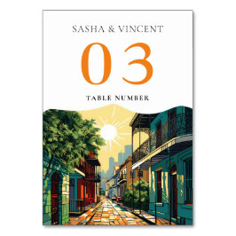 Tarjeta De Mesa Nueva Orleans Louisiana Boda Retro