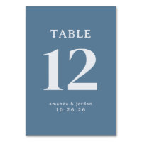 Numeración de Mesa Azul Sofisticada