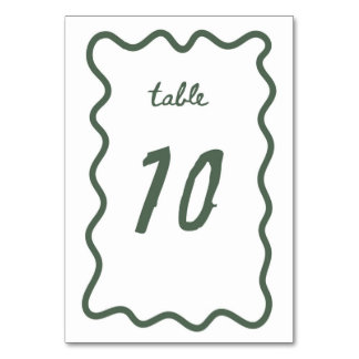 Tarjeta De Mesa Número de cuadro 10