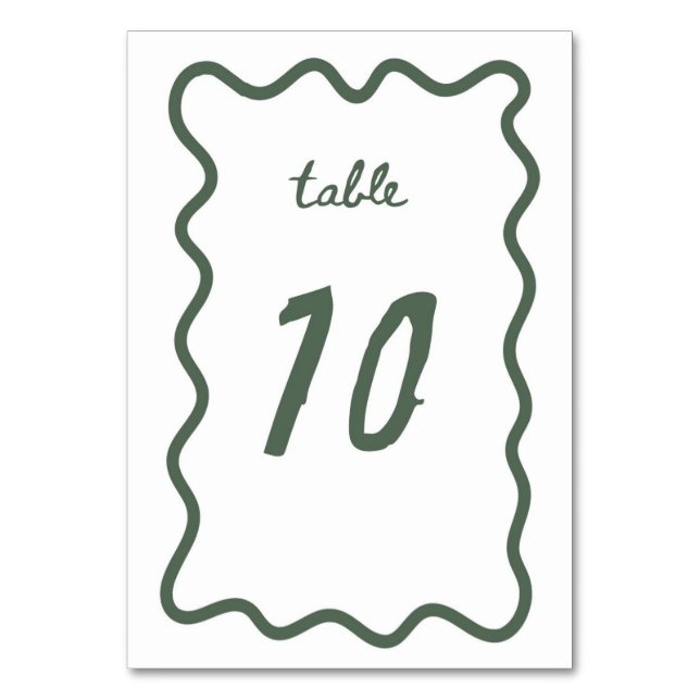 Tarjeta De Mesa Número de cuadro 10 (Anverso)