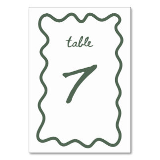 Tarjeta De Mesa Número de cuadro 7