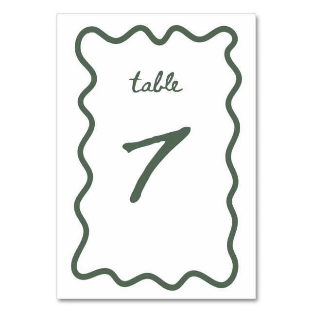Tarjeta De Mesa Número de cuadro 7 (Anverso)