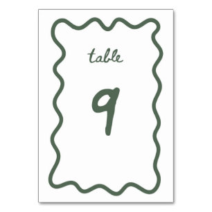 Tarjeta De Mesa Número de cuadro 9