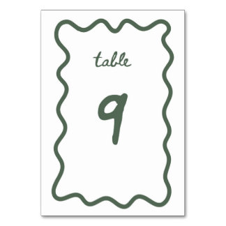 Tarjeta De Mesa Número de cuadro 9