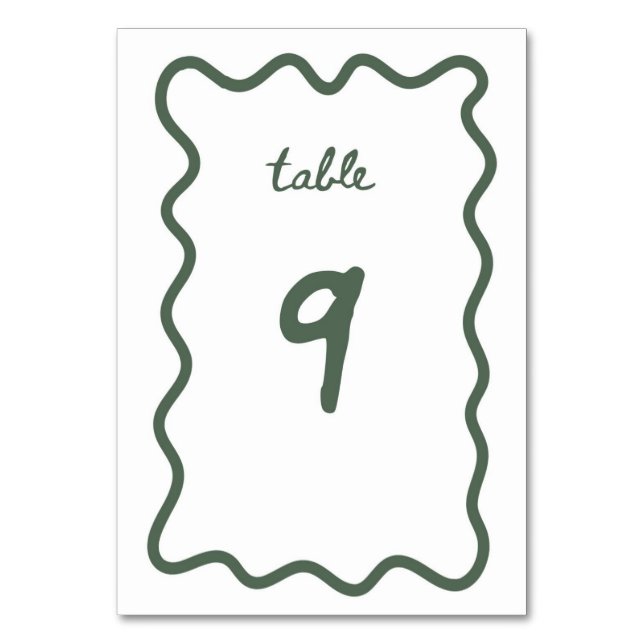 Tarjeta De Mesa Número de cuadro 9 (Anverso)