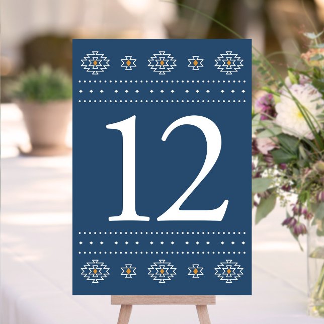 Tarjeta De Mesa Número de cuadro de Bodas occidentales, Boda de Rí (Rio Rancho Western Wedding Table Number by Fiesta Valley Print)
