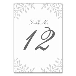 Tarjeta De Mesa Número de la mesa de bodas de jardín secreto - gri