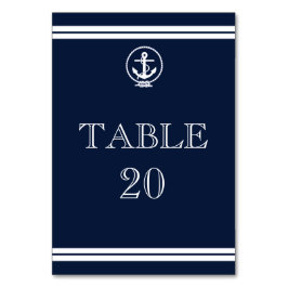 Tarjeta De Mesa Número de la mesa de recepción de bodas de Ancla N