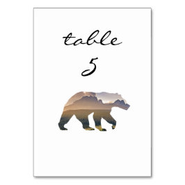 Tarjeta De Mesa Número de la mesa de recepción Oso rústico del bos