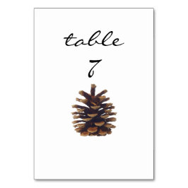 Tarjeta De Mesa Número de la mesa de recepción Pinecona Rústica