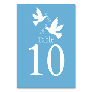 Tarjeta De Mesa Número de la tabla de eventos azul del boda de páj