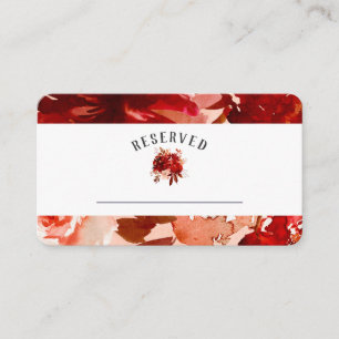 Tarjeta De Mesa Número de mesa reservada para flores de belleza rú