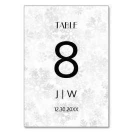 Tarjeta De Mesa Número de Navidad nevada