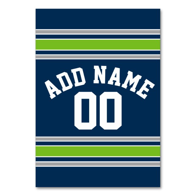 Tarjeta De Mesa Número de nombre personalizado de Jersey para Depo (Anverso)
