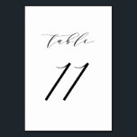 Tarjeta De Mesa Número de tabla 11 del Boda de guiones Minimalista<br><div class="desc">Cuadro 11. Elegante tarjeta de números de tabla con escritura minimalista negra. Este número de mesa en blanco y negro es perfecto para bodas,  graduación,  duchas para bebés,  duchas de novias y otros eventos. Hay otros números y colores disponibles.</div>