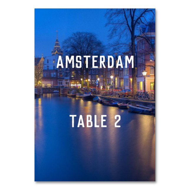 Tarjeta De Mesa Número de tabla 1 de Ámsterdam de destino (Anverso)