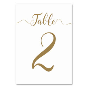 Tarjeta De Mesa Número de tabla 2 Números de tabla de Boda de oro