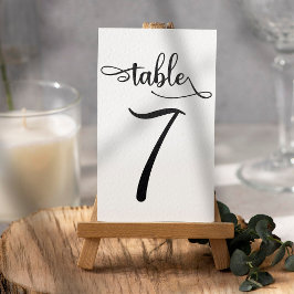 Tarjeta De Mesa Número de tabla 3.5x5 simple signo negro | Cuadro 