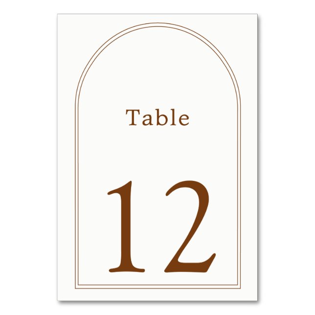 Tarjeta De Mesa Número de tabla arco de terracota (Anverso)