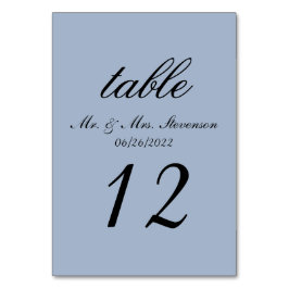 Tarjeta De Mesa Número de tabla azul