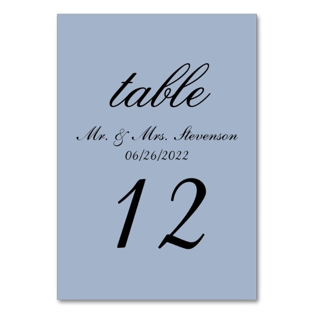 Tarjeta De Mesa Número de tabla azul (Anverso)