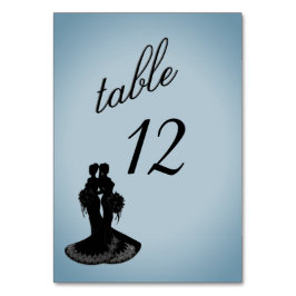 Tarjeta De Mesa Número de tabla azul de Boda Lésbico