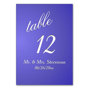 Tarjeta De Mesa Número de tabla azul de Lotus
