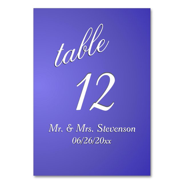 Tarjeta De Mesa Número de tabla azul de Lotus (Anverso)