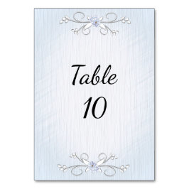 Tarjeta De Mesa Número De Tabla Azul Delicado