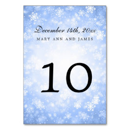 Tarjeta De Mesa Número de tabla Azul invierno Maravilla de maravil