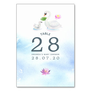 Tarjeta De Mesa Número de tabla Baby Shower de color de agua de ci