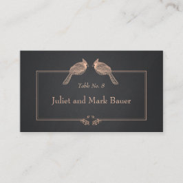 Tarjeta De Mesa Número de tabla boda Aves Cartón negro
