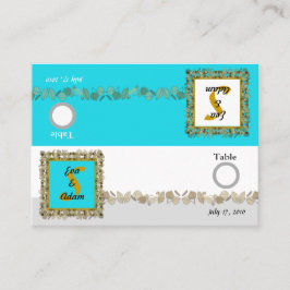Tarjeta De Mesa Número de tabla Boda Blue Gold Leaf