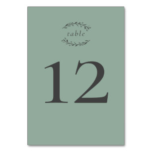 Tarjeta De Mesa Número de tabla Boda de hojas de mota y bayas polv