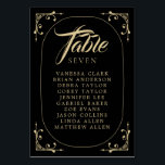 Tarjeta De Mesa Número de tabla Boda elegante negro deco oro retro<br><div class="desc">Número De Mesa Boda De Retro De Oro De Deco Elegante Negro. Elementos coincidentes disponibles.</div>