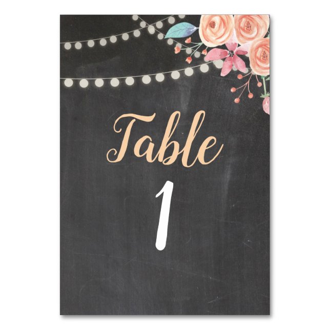 Tarjeta De Mesa Número de tabla Boda Flor de arcilla (Anverso)