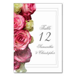 Tarjeta De Mesa Número de tabla boda floral rosa rosa rosa