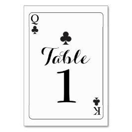 Tarjeta De Mesa Número de tabla Boda K Q Clubes de hielo Jugando t