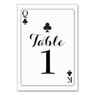 Tarjeta De Mesa Número de tabla Boda K Q Clubes de hielo Jugando t