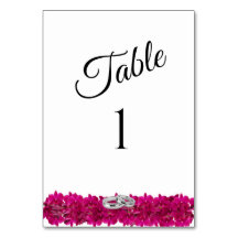 Número de tabla boda-orquídeas de Fuchsia en blanc
