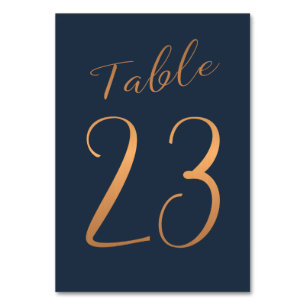 Tarjeta De Mesa número de tabla boda rosa de cobre purpurina marin