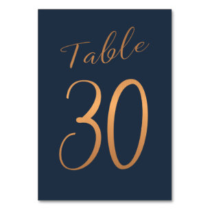Tarjeta De Mesa número de tabla boda rosa de cobre purpurina marin