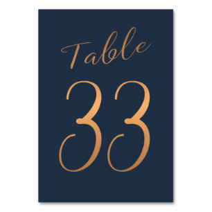 Tarjeta De Mesa número de tabla boda rosa de cobre purpurina marin