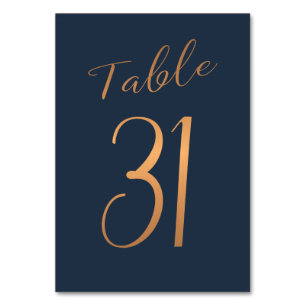 Tarjeta De Mesa número de tabla boda rosa de cobre purpurina marin