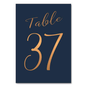 Tarjeta De Mesa número de tabla boda rosa de cobre purpurina marin