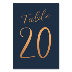 Tarjeta De Mesa número de tabla boda rosa de cobre purpurina marin