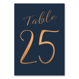 Tarjeta De Mesa número de tabla boda rosa de cobre purpurina marin