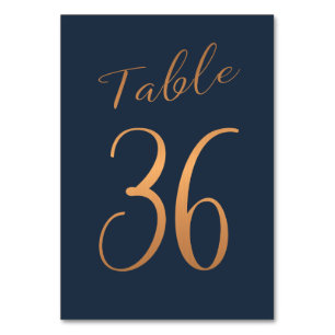 Tarjeta De Mesa número de tabla boda rosa de cobre purpurina marin