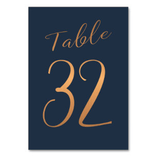Tarjeta De Mesa número de tabla boda rosa de cobre purpurina marin